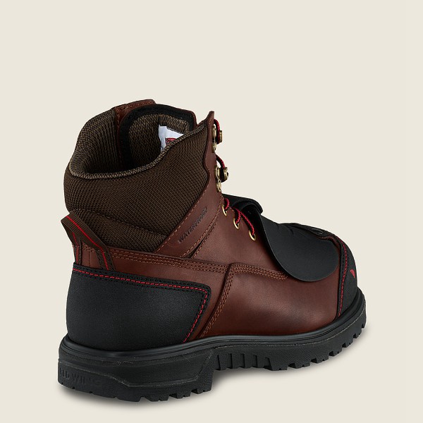 Red Wing Safety Boots Brown/Black - Red Wing Mens Brnr Xp - 6-inch Waterproof Toe Metguard - QWNGA-3